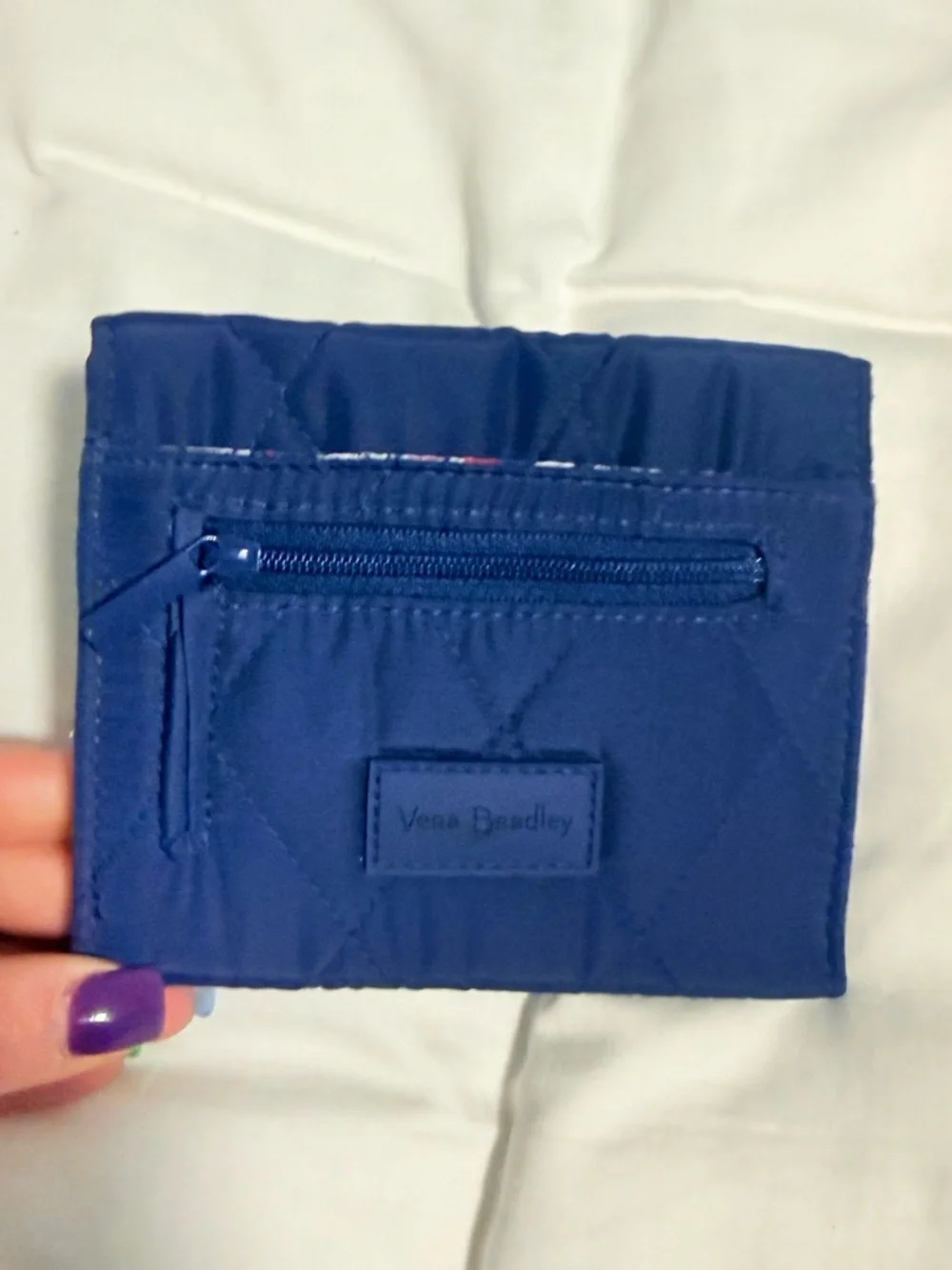 Vera Bradley Trifold Quilted Compact Navy Women's Wallet! NWOT - Picture 6 of 8